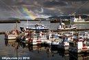 Rain bow over the harbour, Reykjavik Iceland picture